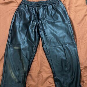 Mango Relaxed Fit Faux Leather Trousers size S